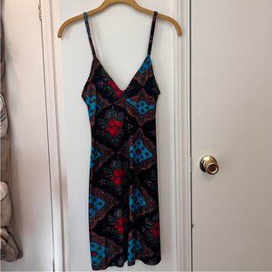 90s VINTAGE BETSEY JOHNSON VELVET SLIP MINI DRESS